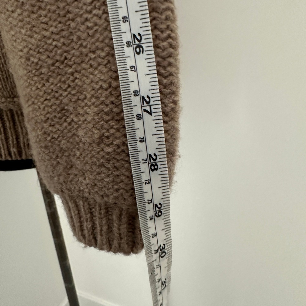 Orvis Cardigan Sweater Women XL Brown Wool Chunky Knit‎ Mock Neck Grandpa Cabin - Picture 7 of 9